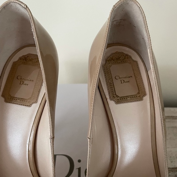Miss Dior escarpin12 beige peep toe pumps size 39 - Picture 4 of 8